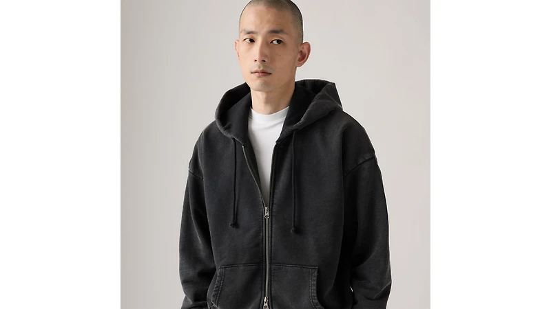 Grunge Wash Arcata Lined Full Zip Sweatshirt