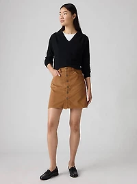 Retro Button Front Skirt