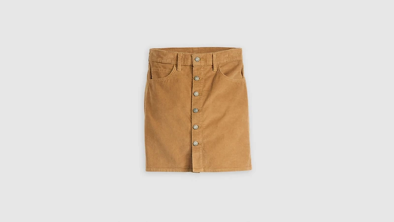 Retro Button Front Skirt