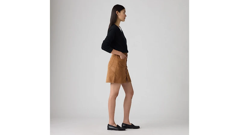 Retro Button Front Skirt