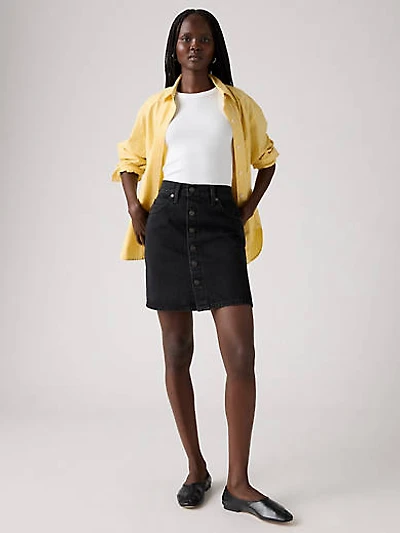 Retro Button Front Skirt