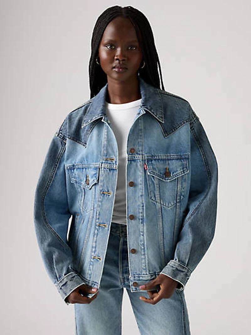 '90s Western Pieced Trucker Jacket