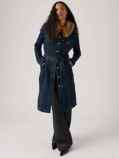 Longline Fur Trucker Jacket