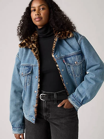 90s Fur Trucker Jacket