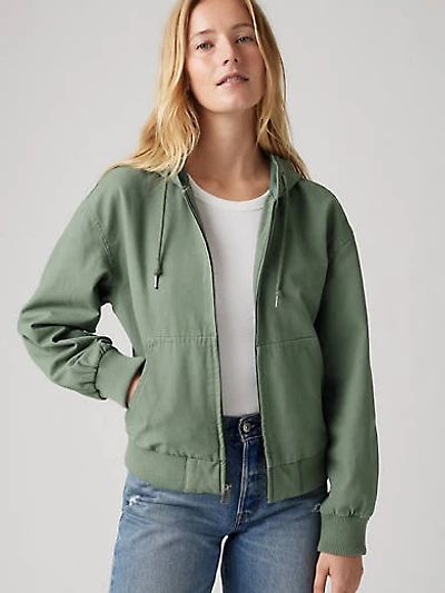 Relaxed Hooded Bomber Jacket