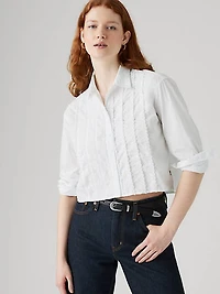 Cropped Harlie Tuxedo Shirt