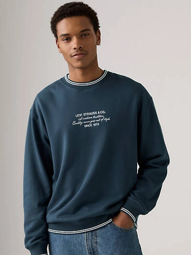Tipped Graphic Crewneck Sweatshirt (Big)