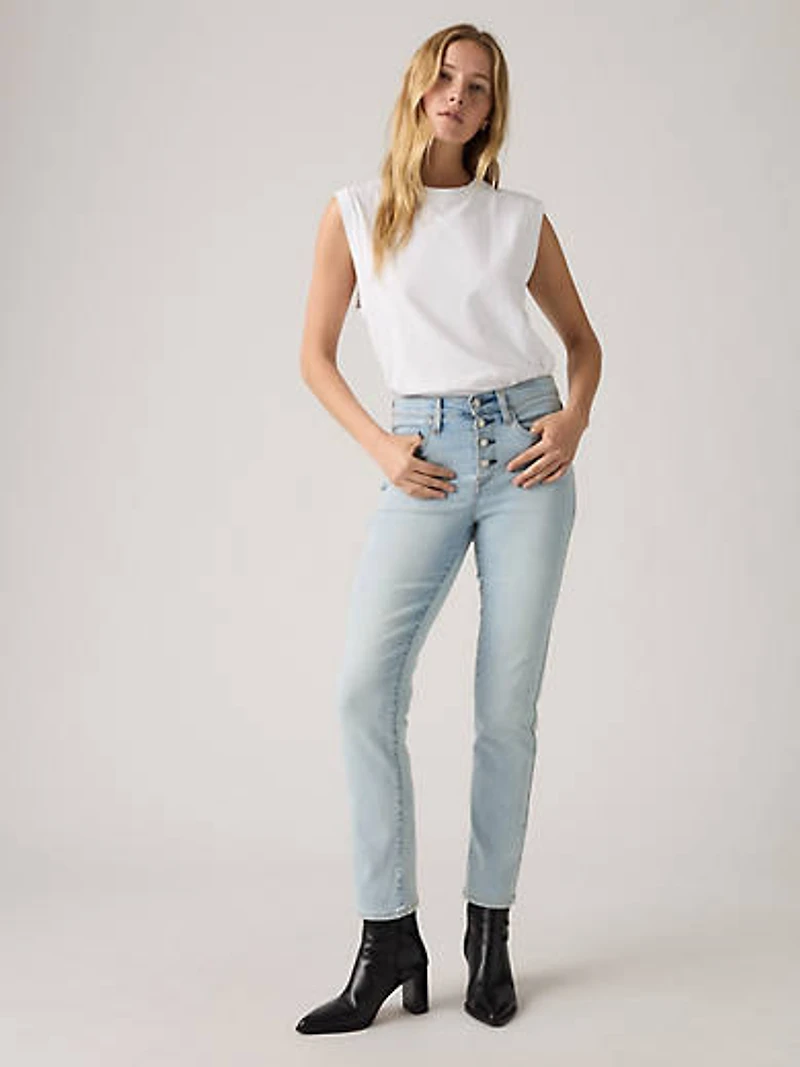 724 High Rise Button Fly Straight Women's Jeans