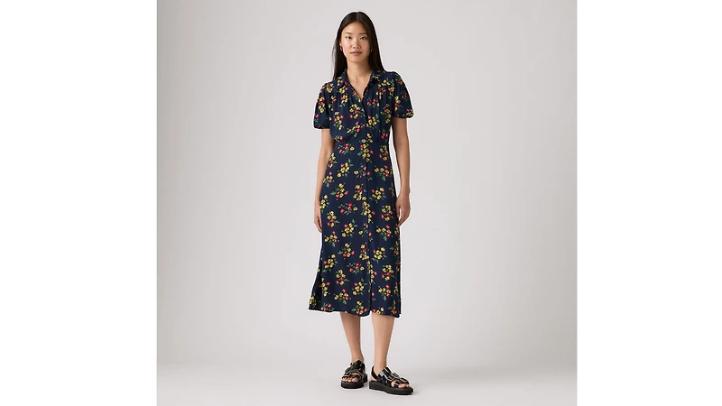 Rosa Short-Sleeve Midi Dress