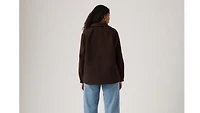 Wool Blend Raglan Sleeve Shirt Jacket