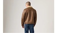 Two Chest Pocket Faux Shearling Jacket