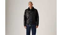 Two Chest Pocket Faux Shearling Sherpa Collar Jacket