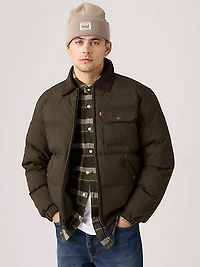 Quilted Depot Jacket With Corduroy Collar