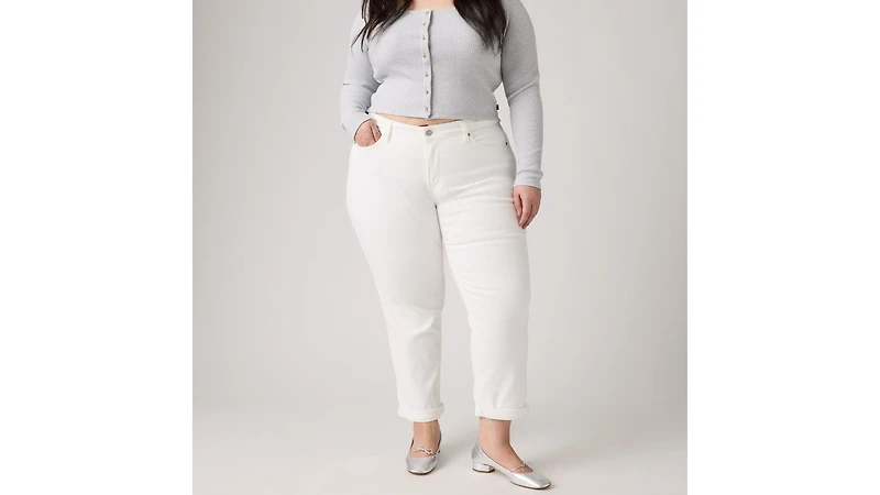 Boyfriend Mid Rise Women's Jeans (Plus Size)
