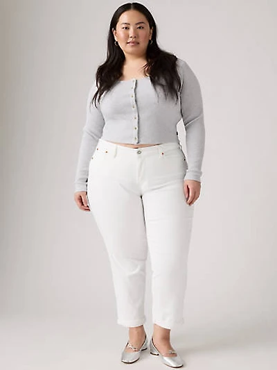 Boyfriend Mid Rise Women's Jeans (Plus Size)
