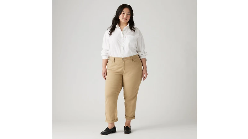 Mid Rise Boyfriend Women's Jeans (Plus Size)