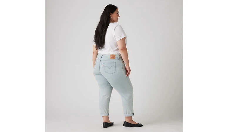 Boyfriend Mid Rise Women's Jeans (Plus Size