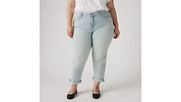 Boyfriend Mid Rise Women's Jeans (Plus Size