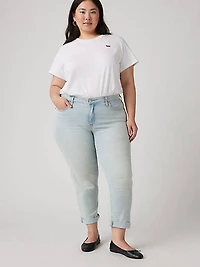 Boyfriend Mid Rise Women's Jeans (Plus Size