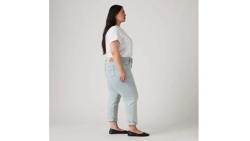 Boyfriend Mid Rise Women's Jeans (Plus Size