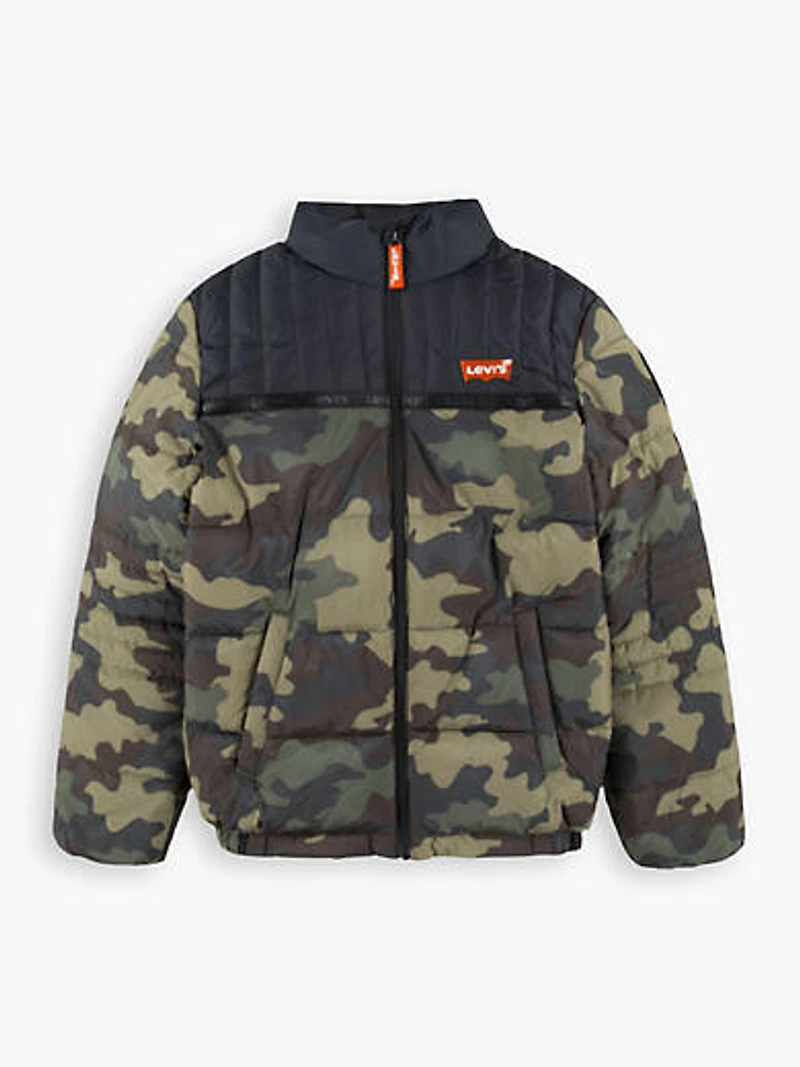Levi's® All Over Print Color Blocked Puffer Big Boys Jacket S-XL