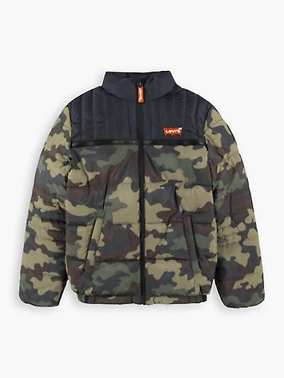 Levi's® All Over Print Color Blocked Puffer Big Boys Jacket S-XL