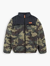 Levi's® All Over Print Color Blocked Puffer Big Boys Jacket S-XL