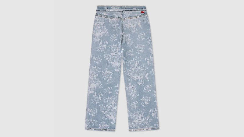 Pull-On Wide Leg Print Jeans Big Girls 8-20