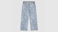 Pull-On Wide Leg Print Jeans Big Girls 8-20