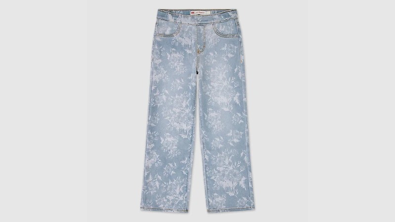 Pull-On Wide Leg Print Jeans Big Girls 8-20