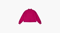 Mockneck Bubble Sleeve Crewneck Big Girls 7-16