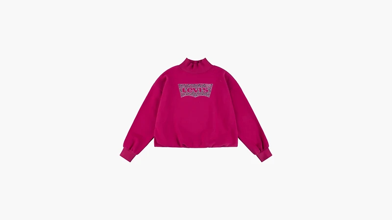 Mockneck Bubble Sleeve Crewneck Big Girls 7-16
