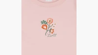 Floral Embroidery Knit Top Big Girls S-XL