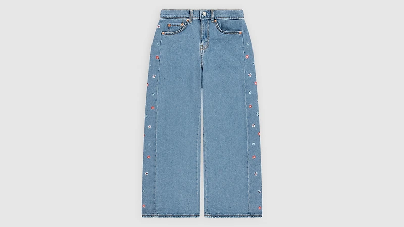 High Rise Baggy W/ Embroidery Big Girls 8-20