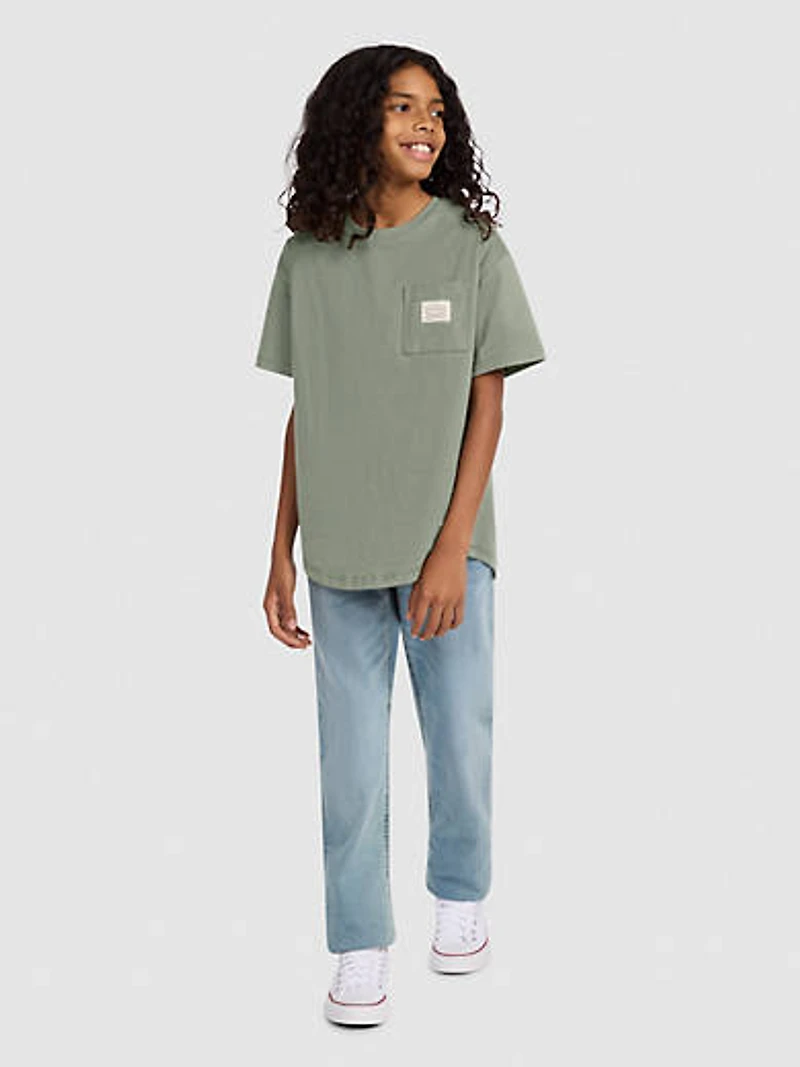 Curved Hem Pocket Tee Big Boys S-XL