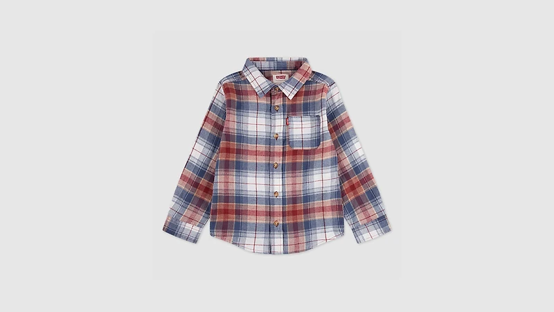 Indigo Plaid Twill Shirt Little Boys 4-6X