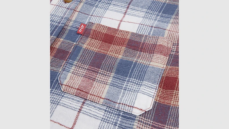 Indigo Plaid Twill Shirt Big Boys S-XL
