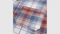 Indigo Plaid Twill Shirt Big Boys S-XL