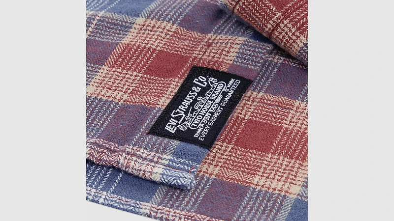 Indigo Plaid Twill Shirt Big Boys S-XL