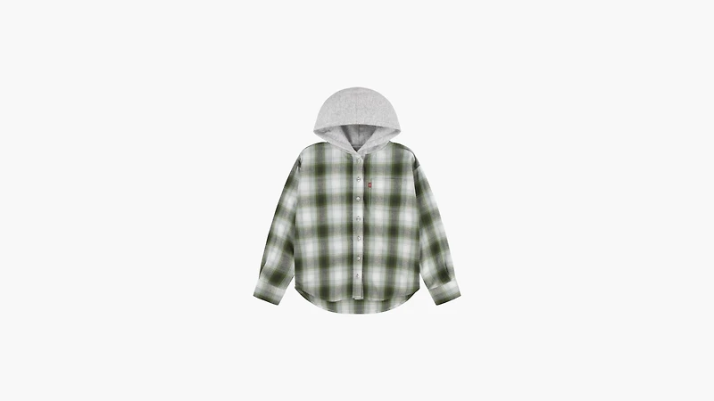 Hooded Woven Top Big Girls 7-16