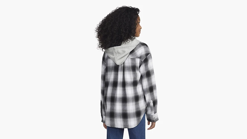 Hooded Woven Top Big Girls 7-16