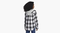 Hooded Woven Top Big Girls 7-16