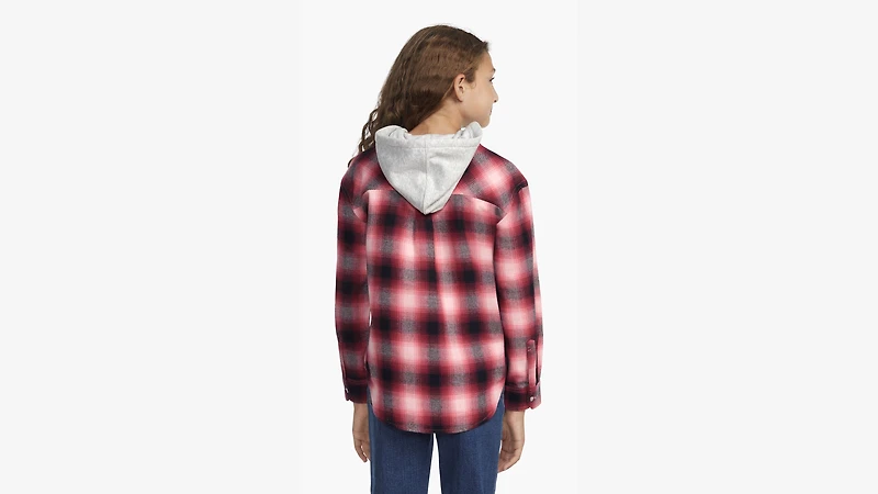Hooded Woven Top Big Girls 7-16