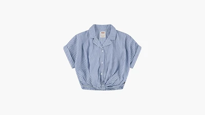 Twist Button Up Top Big Girls S-XL