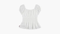 Eyelet Puff Sleeve Top Big Girls S-XL
