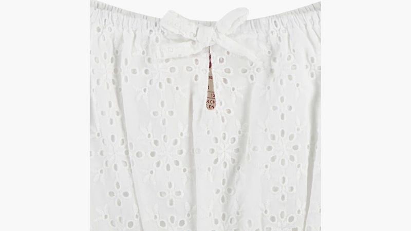 Eyelet Puff Sleeve Top Big Girls S-XL