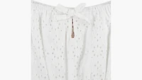 Eyelet Puff Sleeve Top Big Girls S-XL