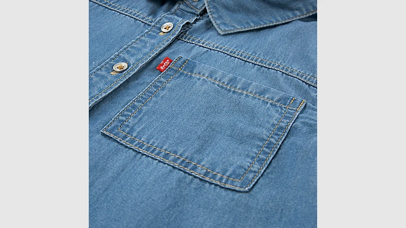 Ss Denim Top Little Girls 4-6X