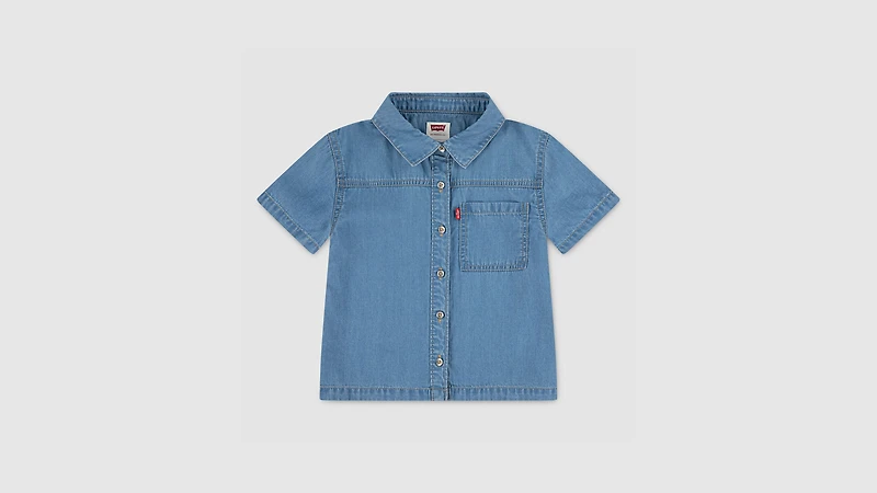 Ss Denim Top Little Girls 4-6X