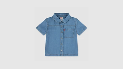Ss Denim Top Little Girls 4-6X